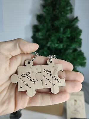 Personalised Valentines Keyring Gift Set For  Couples His And Hers Jigsaw • £5.99