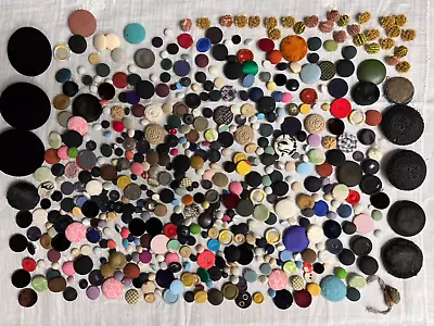 Vtg Covered Buttons 50’s 60’s Retro Lot Up To 2.5” Upholstery Mod Shabby Pillows • $29