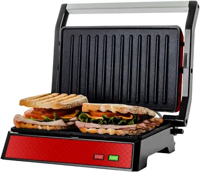$30.54 • Buy Panini Press Grill Gourmet Sandwich Maker Non Stick Burger Bread Steak Cooker
