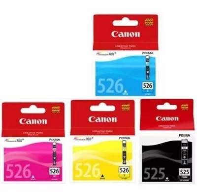 4 GENUINE CANON PGI525BK CLI526 C/M/Y Ip4950 MG8150 MG6250 Ip4850 MG6250 MG8250# • $98.22