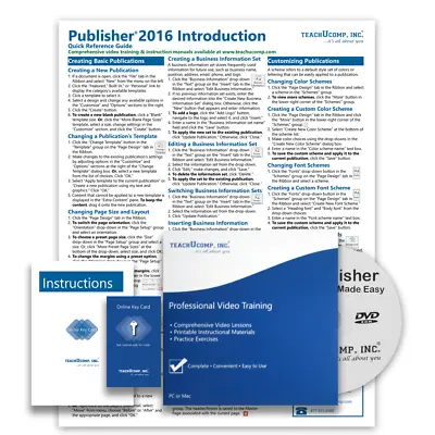 MICROSOFT PUBLISHER 2016 DELUXE Training Tutorial Course & Quick Reference Guide • $40