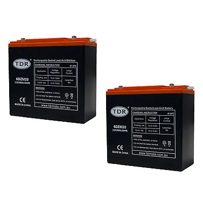 2 Pack 12V 20AH AGM Deep Cycle Battery 6-DZM-20 Scooter Golf Buggy Wheelchair • $139.95