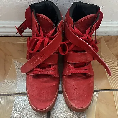 Radii Men's FM1099 Straight Jacket Plus Suede Hi-Tops Blood Red Size 10 Used • $49.99