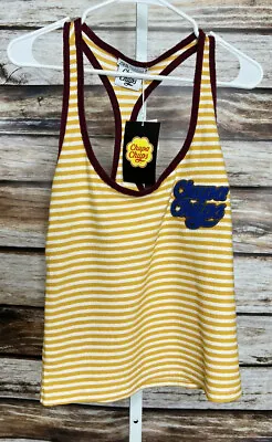 Zara Chupa Chups Women's Sz S Yellow Striped Terry Cloth Graphic Tank Top New • $26.93