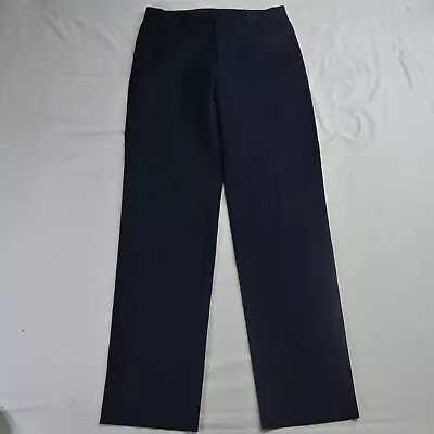 Michael Strahan 32 X 34 Blue Stripe Straight Suit Slacks Dress Mens Pants • $14.99