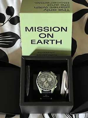 Omega X Swatch Speed Master Bioceramic Moon Watch Mission On Earth • $400