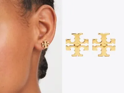 Tory Burch Miller Gold Stud Logo Earrings • $22.95