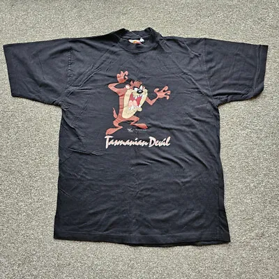 VTG 1996 Tazmanian Devil Looney Tunes Warner Bros T Shirt Black Unworn Large • £17.99