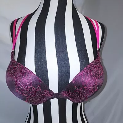 Victoria’s Secret Strappy Miraculous Plunge Add 2 Cup Pink & Purple - 34C • $35