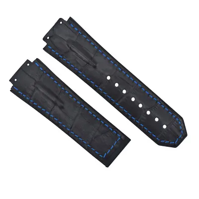$21.95 • Buy 28mm Leather Band Strap For 48mm Hublot Big Bang Ceramic King Power F1 Black Blu