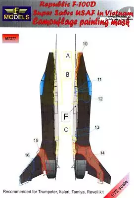 LF Models 1/72 F-100D SUPER SABRE In VIETNAM Camouflage Paint Mask Set • $11.50