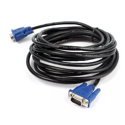 £7.94 • Buy 10M VGA Cable Extra Long VGA SVGA Male To Male 15 Pin PC LCD Monitor TV Lead UK