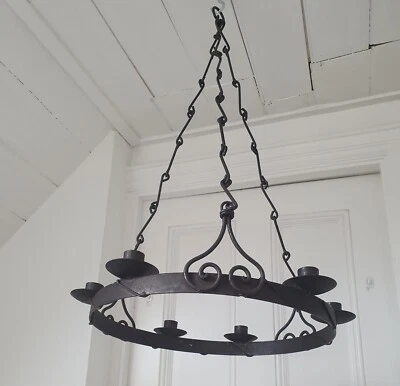 £49 • Buy Medieval Style 3ft Black Metal Ceiling Chandelier / 6 Hanging Candle Holder. 