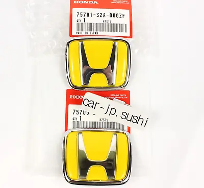 HONDA GENUINE S2000 AP1 AP2 Yellow H Emblem Badge F&R SET Ornament OEM NEW Parts • $81.99