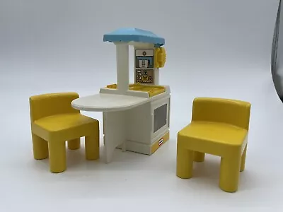 Little Tikes Dollhouse Miniatures Party Kitchen 2 Yellow Chairs Vintage 90s • $25