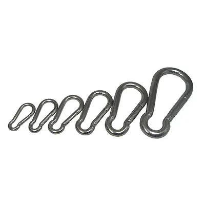Carbine Hook Galvanised Snap Hook Carabiner For Gym Choose Size And Quantity • £2.79