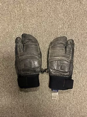 Hester Size 8 Leather Lobster Gloves Mittens Black • $24