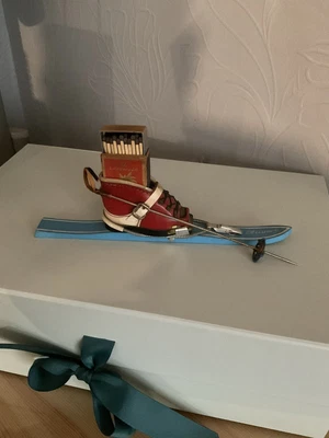 £15.95 • Buy Rare 50s Vintage Ski Boot Matchbox Holder With Matches