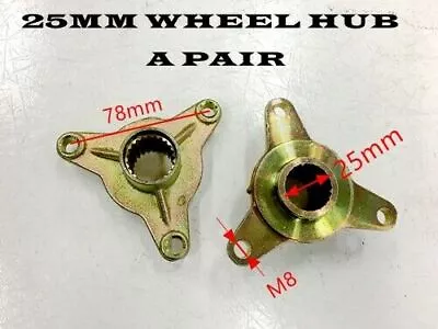 A Pair 25mm Wheel Hub 3 Stud 23 Tooth Spline Axle  Atv Quad Go Kart Drift Trike • $29