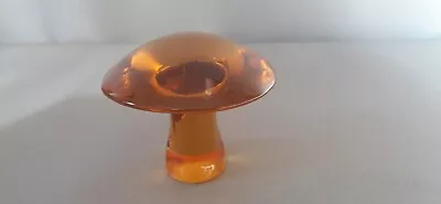 Viking Glass Epic Mushroom 3.5” Amber Paperweight - Vintage MCM Rare! • $110