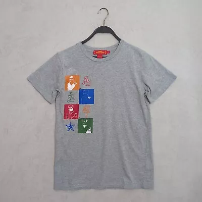 Shanghai Tang T-Shirt Mens Sz.S Gray Cotton Mao Zedong Grey Print Short Sleeve • $80