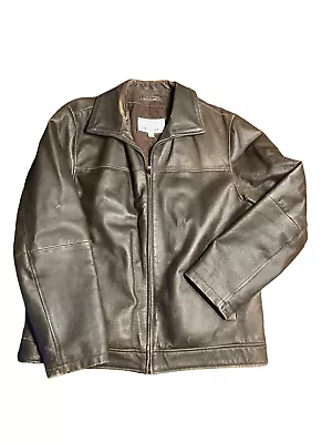 Wilson Leather M. Julian Distressed Leather Coat Jacket Men's L Brown • $100