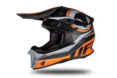 UFO 2024 Intrepid Motocross MX Helmet Black Grey Orange Matt - All Adult Sizes • $126.28