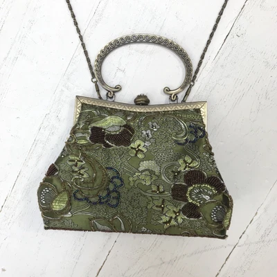 £34 • Buy Leko Handbag Purse Gems Embossed Fairy Princess Greek Bronze Sparkly Metal