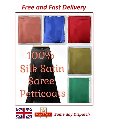 £8.49 • Buy 100% Silk Satin Petticoat, Silky Underskirts For Sarees, Free And Fast Delivery