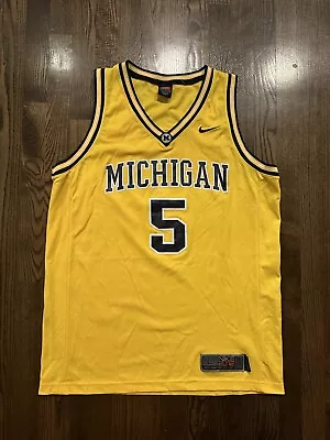 Nike Elite MICHIGAN WOLVERINES #5 Jalen Rose Fab Five Jersey Size Large 44 L • $75