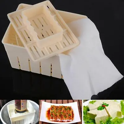 Tofu Maker Press Mold Kit+ Cheese Cloth DIY Soy Pressing Kitchen Sets Mould • £5.82
