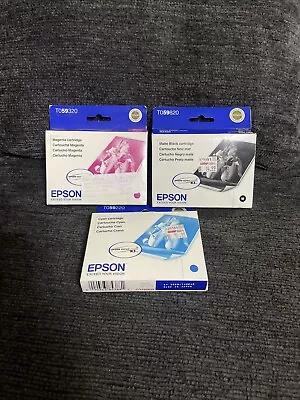 New Epson Magenta T059320 Black TO59120 & Cyan TO59220 Epson Stylus Photo R2400 • $27