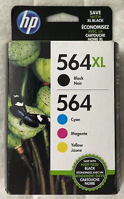 HP 564XL Black 564 Cyan Magenta Yellow Ink Cartridge N9H60FN Exp 2025 Sealed Box • $54.98