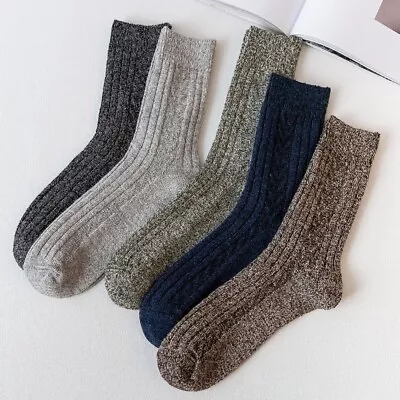 Men's Thick Warm Wool Comfortable Socks - 5 Pairs - Ideal For Boots Walking • $16.64