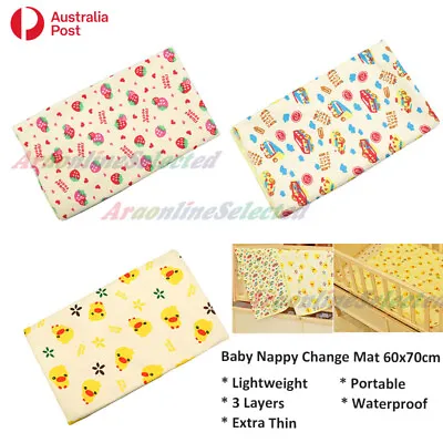 $11.99 • Buy Baby Nappy Change Mat Waterproof 3 Layer Diaper Changing Travel Portable 60x70cm