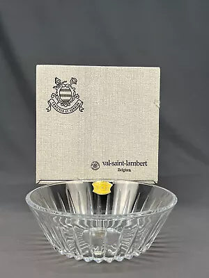 $99.99 • Buy New Original Box VAL St LAMBERT Crystal Vertical Cut BALMORAL 9  Round Bowl
