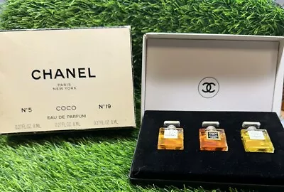 Vintage Chanel Eau De Parfum Set No 5  Coco  No 19 0.27 Oz Ea ~ 3pc Set • $120