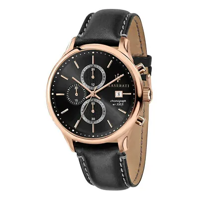 Maserati Gentleman Rosegold Stainless Steel & Black Dial Mens Watch. R8871636003 • $242.25