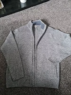 Mark's And Spencers Mens  Zipped Cardigan Grey Size Med Long Sleeves Zipp Front • £4