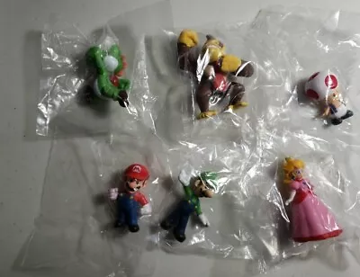 NEW SEALED Lot Of 6 Nintendo Mario PVC Figures Or Cake Topper Party Toys • $13.50