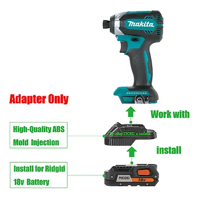 1PCS Makita 18V LXT Cordles Tools Adapter For Ridgid 18V HYPER Li-Ion Batteries • $26.69