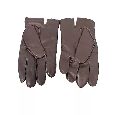 Aris Fur Lined Leather Driving Gloves Mens M Brown Winter Outdoor Comfort • $27.99