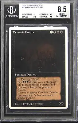 1994 Summer Magic Demonic Hordes Rare Magic: The Gathering Card BGS 8.5 • $2500