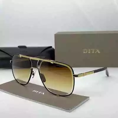 DITA Mach-Five Sunglasses DRX-2087-A-BLK-GLD-64-Z Black Frame Yellow Gold Lenses • $121.48