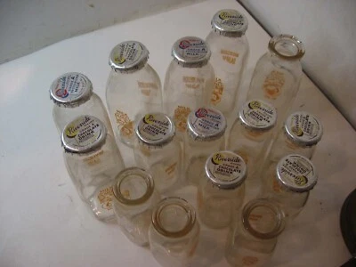 $125 • Buy 15 Rocky Mount Mt Virginia Va Riverside Dairy Milk Bottles Half Pint Milk Cap