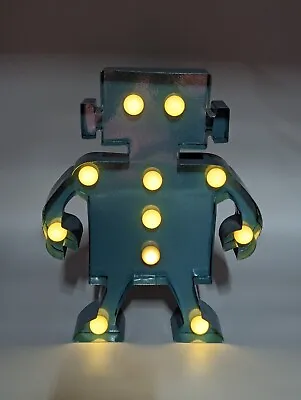 Green Marquee Metal 3D Robot Light Battery Operated Wall Hanging Décor 12  Works • $35