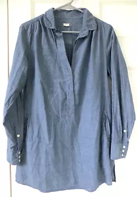 J. CREW Lightweight Blue Chambray L/S Popover Dress Sz S • $14.95