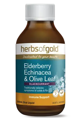 Herbs Of Gold Elderberry Echinacea & Olive Leaf 200ml • $42.45