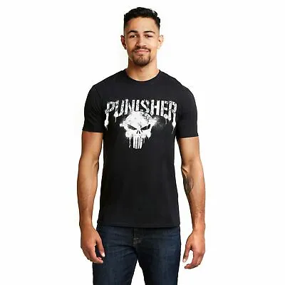 Official Marvel Mens Punisher Text T-Shirt Black S - XXL • £13.99