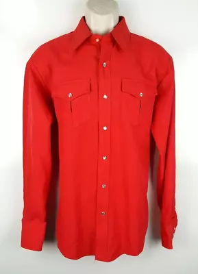 VTG Mesquite By NIVER Men's Long Sleeve Pearl Snap Western Shirt Flap Pockets • $19.99